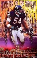 2001 Brian Uhrlacher Chicago Bears Monster of Midway Orig.Starline Poster OOP