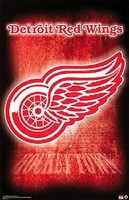 2001 Detroit Red Wings Logo Original Starline Poster OOP