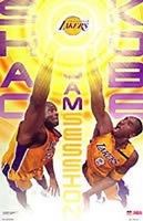 2002 LA Lakers Jam Session w/ Shaq & Kobe Original Starline Poster OOP