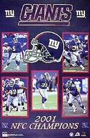 2001 New York Giants NFC Champs Original Starline Poster OOP w/ Strahan