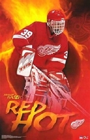2002 Dominik Hasek Detroit Red Wings Original Starline Poster OOP Red Hot