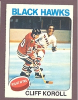 1975-76 O-Pee-Chee OPC #139 Cliff Koroll NM CHICAGO BLACK HAWKS crease free