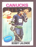 1975-76 O-Pee-Chee OPC #246 Bobby Lalonde NM VANCOUVER CANUCKS crease free