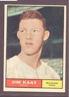 1961 Topps #063 Jim Kaat  EX-MT MINNESOTA TWINS crease free