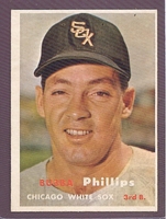 1957 Topps #395 Bubba Phillips VG CHICAGO WHITE SOX crease upper right