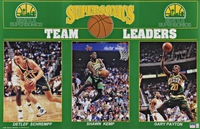 1994 Seattle Sonics TL Original Starline Poster OOP Payton Kemp Schrempf