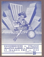 NEW YORK KNICKS vs SYRACUSE NATS 11-22-52 Basketball Program  EX-MT