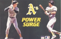 Canseco McGwire Power Surge OAKLAND A's Starline Poster MINI Promo Piece 3x5