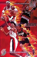 2001 Portland Trailblazer Collage Original Starline Poster OOP Pippen