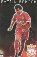 1998 Patrik Berger LIVERPOOL Original Starline Poster OOP