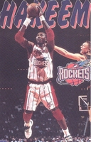 1997 Hakeem Olajuwon Houston Rockets Original Starline Poster OOP