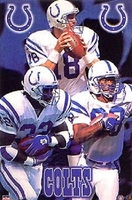 1999 Indianapolis Colts Collage Original Starline Poster OOP Manning James