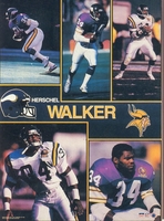 1990 Starline HERSCHEL WALKER Vikings Monster Poster MINI Promo Piece RARE