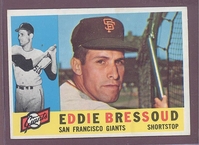 1960 Topps #253 Eddie Bressoud EXMT/NM SAN FRANCISCO GIANTS crease free