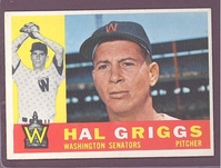 1960 Topps #244 Hal Griggs EXMT/NM  WASHINGTON SENATORS crease free
