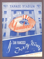 AAFC NEW YORK YANKEES  vs. SAN FRANCISCO 49ERS 11-9-1947 Game Program  EX-MT+