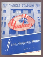 AAFC NEW YORK YANKEES  vs. LOS ANGELES DONS 11-16-1947 Game Program  EX-MT+
