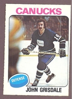 1975-76 O-Pee-Chee OPC #339 John Grisdale NM VANCOUVER CANUCKS crease free