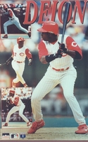 Deion Sanders CINCINNATI REDS Starline Poster MINI Promo Piece 3x5