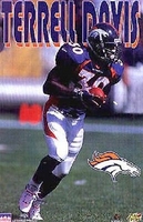 1997 Terrell Davis Denver Broncos Original Starline Poster OOP