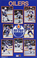 1989 Edmonton Oilers Collage Original Starline Poster Messier Kurri Fuhr Lowe