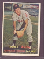1957 Topps #195 Bobby Avila EX-MT CLEVELAND INDIANS crease free