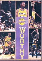 1990 Starline JAMES WORTHY Lakers Monster Poster MINI Promo Piece RARE