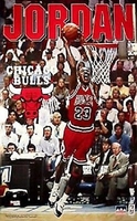 1995 Michael Jordan Chicago Bulls Red Dunk Original Starline Poster OOP