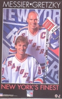 1996 NYs Finest Wayne Gretzky Mark Messier New York Rangers Starline Poster OOP