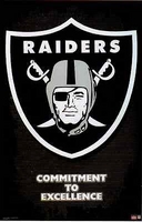 2001 Oakland Raiders Commitment to Excellence Logo Original Starline Poster OOP