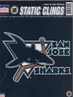 12 San Jose Sharks 6 inch Static Cling Stickers