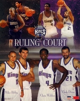 2003 Sacramento Kings Collage Webber Bibby Divac Peja 16x20 Starline Poster OOP