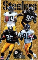 1997 Pittsburgh Steelers Collage Original Starline Poster OOP Bettis Lloyd