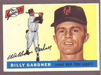 1955 Topps #27 Billy Gardner EX-MT+ NEW YORK GIANTS crease free