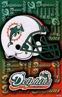2001 Miami Dolphins Helmet Logo Original Starline Poster OOP