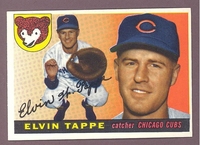 1955 Topps #129 Elvin Tappe EX-MT+ CHICAGO CUBS crease free