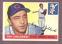 1955 Topps #56 Ray Jablonski EX+ CINCINNATI REDS crease free
