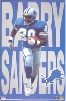 1997 Barry Sanders Letters Detroit Lions Original Starline Poster OOP