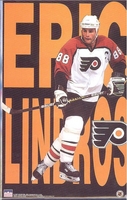 1997 Eric Lindros Letters Philadelphia Flyers Original Starline Poster OOP