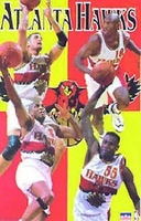 1997 Atlanta Hawks Collage Original Starline Poster OOP Mutombo Blaylock