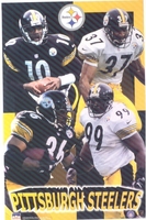 1998 Pittsburgh Steelers Collage Original Starline Poster OOP Bettis Stewart