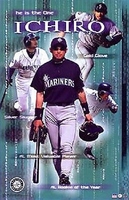 2002 Ichiro "He Is The One" Seattle Mariners Original Starline Action Poster