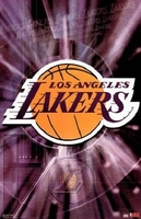2002 Los Angeles Lakers Logo Original Starline Poster OOP