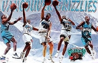 1996 Vancouver Grizzlies Collage Original Starline Poster OOP