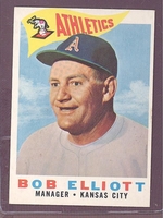 1960 Topps #215 Bob Elliott EXMT/NM  KANSAS CITY ATHLETICS crease free