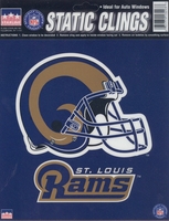 12 St Louis Rams 6 inch Static Cling Stickers