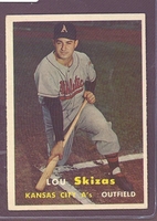 1957 Topps #083 Lou Skizas NM KANSAS CITY ATHLETICS crease free