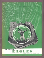 NEW YORK GIANTS  vs. PHILADELPHIA EAGLES 10-26-1952 NFL Game Program  EX+
