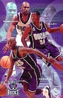 2001 Milwaukee Bucks Collage Original Starline Poster OOP Allen Cassell Robinson