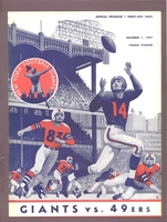 NEW YORK GIANTS  vs. SAN FRANCISCO 49ERS 12-1-1957 NFL Game Program  EX-MT+